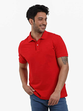 Dufy Kırmızı Erkek Slim Fit Düz Polo Yaka Tshirt - 105086