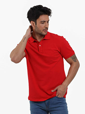 Dufy Kırmızı Erkek Slim Fit Düz Polo Yaka Tshirt - 105086