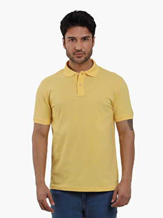 Dufy Sarı Erkek Slim Fit Düz Polo Yaka Tshirt - 105106