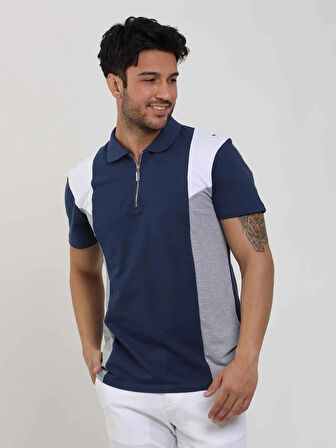 Dufy Lacivert Erkek Slim Fit Düz Polo Yaka Tshirt - 105264