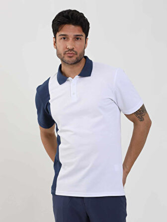 Dufy Beyaz Erkek Slim Fit Desenli Polo Yaka Tshirt - 105269