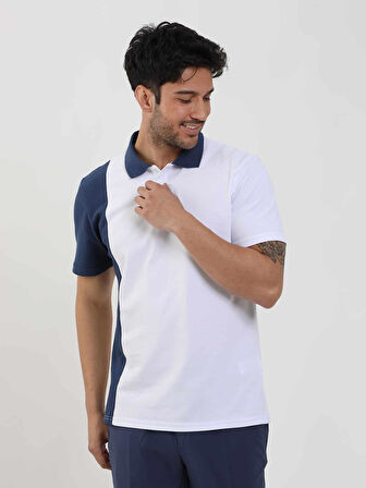 Dufy Beyaz Erkek Slim Fit Desenli Polo Yaka Tshirt - 105269