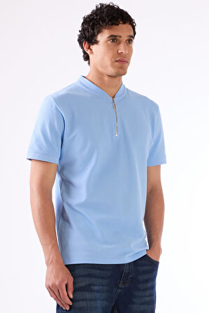 Mavi Erkek Slim Fit Desenli Polo Yaka T-shirt 