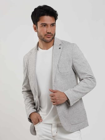 Dufy Kahverengi Erkek Slim Fit Armürlü Mono Yaka Ceket - 105335