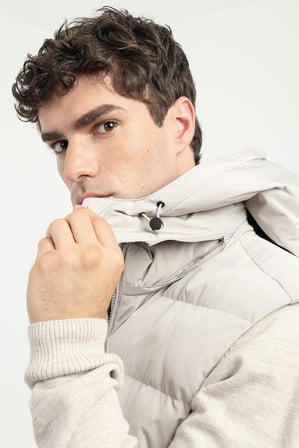Taş Slim Fit Şişme Kapüşonlu Erkek Yelek Mont