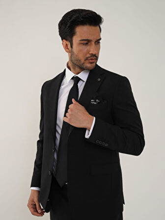 Dufy Antrasit Erkek Regular Fit Düz Mono Yaka Takım Elbise - 106731