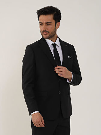 Dufy Antrasit Erkek Regular Fit Düz Mono Yaka Takım Elbise - 106731