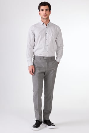 Erkek Regular Fit Koyu Gri Pantolon