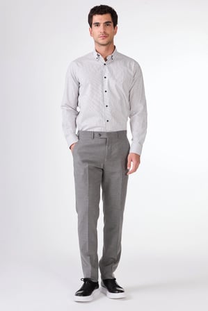 Erkek Regular Fit Koyu Gri Pantolon