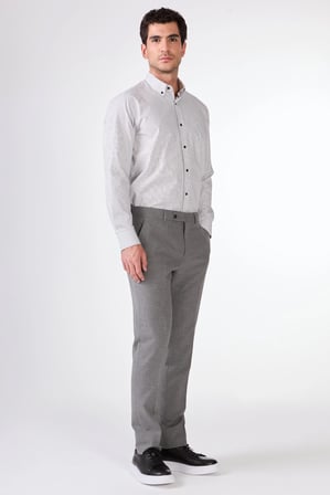 Erkek Regular Fit Koyu Gri Pantolon