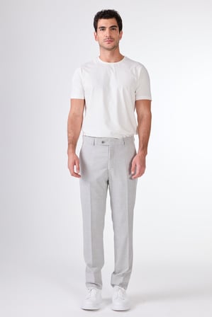 Erkek Regular Fit Açık Gri Pantolon