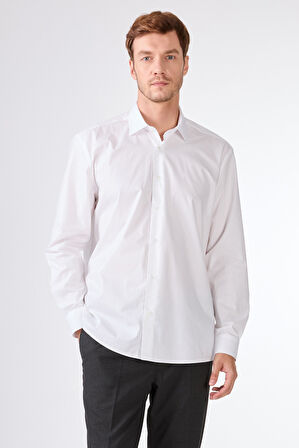 BEYAZ   DÜZ ERKEK GÖMLEK - REGULAR FIT