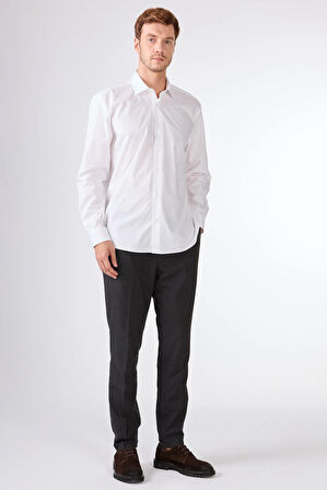 BEYAZ   DÜZ ERKEK GÖMLEK - REGULAR FIT