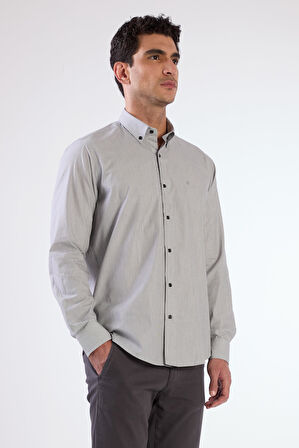 Siyah Çizgili Uzun Kol Regular Fit Erkek Gömlek