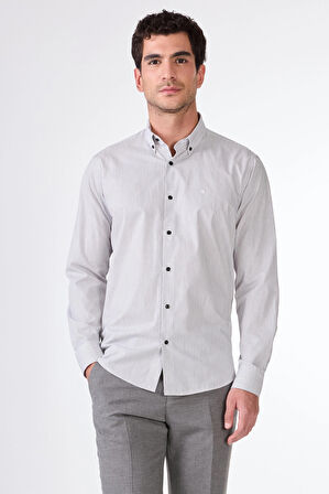 SİYAH   KARE DESEN ERKEK GÖMLEK - REGULAR FIT