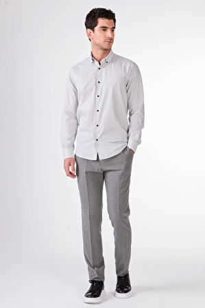 SİYAH   KARE DESEN ERKEK GÖMLEK - REGULAR FIT