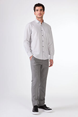 SİYAH   KARE DESEN ERKEK GÖMLEK - REGULAR FIT