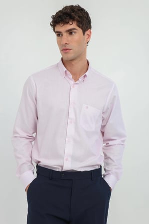 Erkek Regular Fit Uzun Kol Mor Gömlek