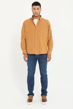 Erkek Regular Fit Uzun Kol Camel Gömlek