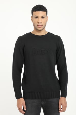 Erkek Slim Fit Bisiklet Yaka Siyah Triko