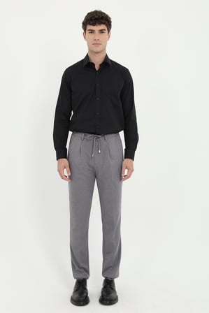 Erkek Slim Fit Gri Pantolon