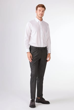 Antrasit Düz Slim Fit Casual Erkek Pantolon 
