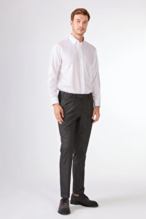 Antrasit Düz Slim Fit Casual Erkek Pantolon 
