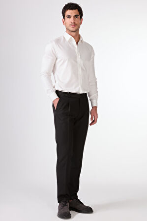 Siyah   Düz Erkek Takım Elbise - Slim Fit