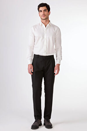 Siyah   Düz Erkek Takım Elbise - Slim Fit
