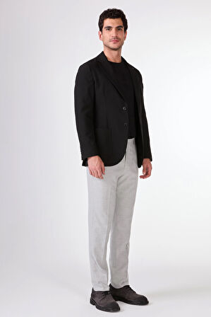 Siyah   Balıksırtı Erkek Ceket - Slim Fit