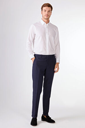 Lacivert   Balıksırtı Erkek Takım Elbise - Slim Fit