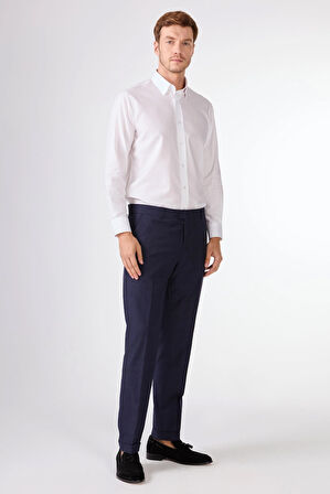 Lacivert   Balıksırtı Erkek Takım Elbise - Slim Fit