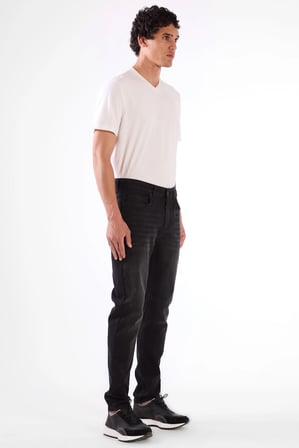 Erkek Slim Fit Siyah Jean