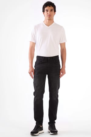 Erkek Slim Fit Siyah Jean