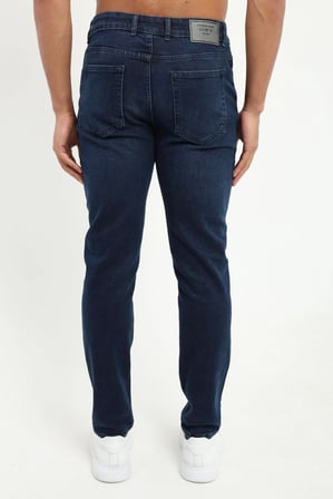Erkek Slim Fit Lacivert Jean