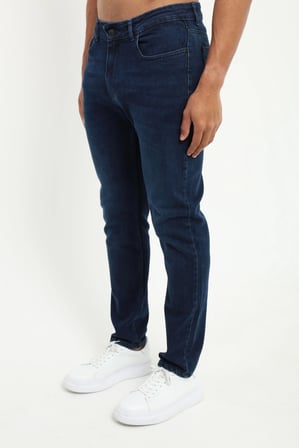 Erkek Slim Fit Lacivert Jean