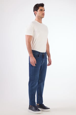 Erkek Slim Fit Mavi Jean