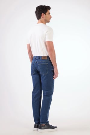 Erkek Slim Fit Mavi Jean