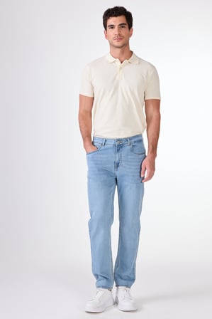 Erkek Slim Fit Açık Mavi Jean