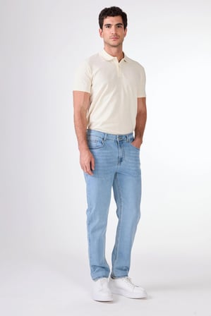 Erkek Slim Fit Açık Mavi Jean