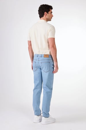 Erkek Slim Fit Açık Mavi Jean