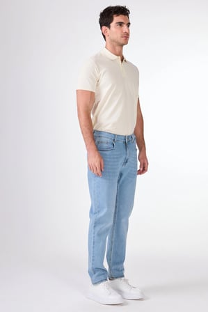 Erkek Slim Fit Açık Mavi Jean