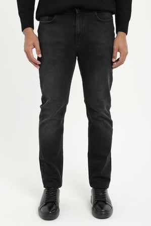 Erkek Slim Fit Koyu Gri Jean