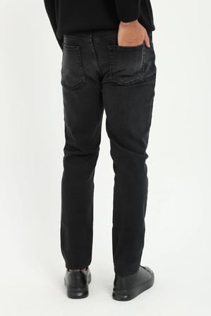 Erkek Slim Fit Koyu Gri Jean