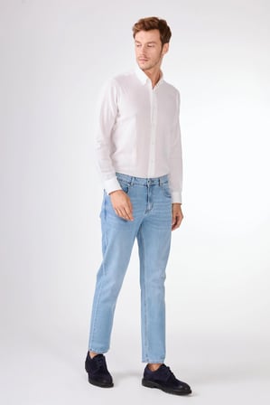 Erkek Regular Fit Açık Mavi Jean