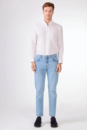 Erkek Regular Fit Açık Mavi Jean