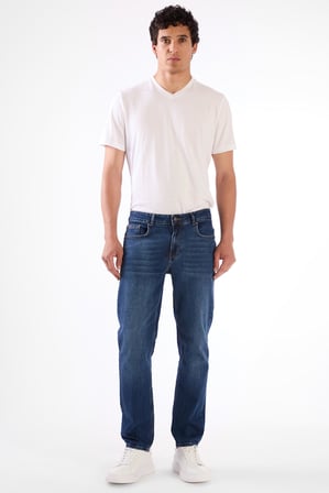 Erkek Regular Fit Mavi Jean