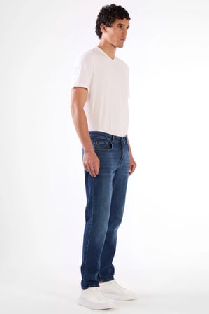 Erkek Regular Fit Mavi Jean