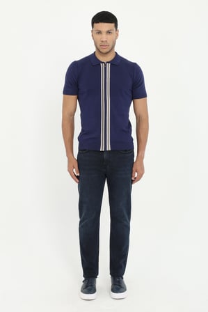 Erkek Slim Fit Koyu Lacivert Jean
