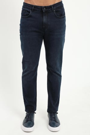 Erkek Slim Fit Koyu Lacivert Jean